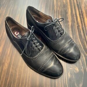 Quirelli Mens Genuine Leather Black Oxford Dress Shoes Size 9